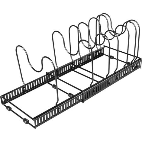 Porte-Casseroles - Support Extensible pour Placard - Rangement sous Évier - 10 Compartiments - Pour Casseroles et Poêles - Bronze