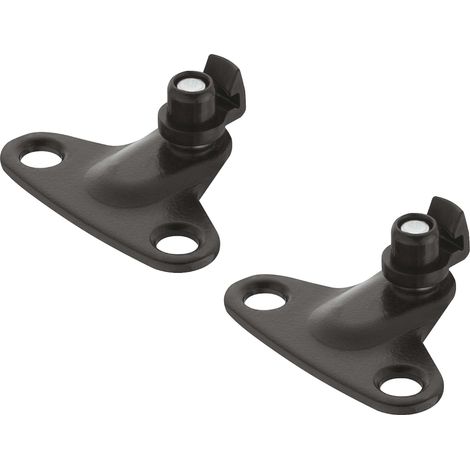 2x Languette à visser pour fixation de compas sur le caisson abattant et relevant écartement 37mm en acier noir Assemblage Coffre Meuble Support Cuisine Caravane Porte Corps (1/3)