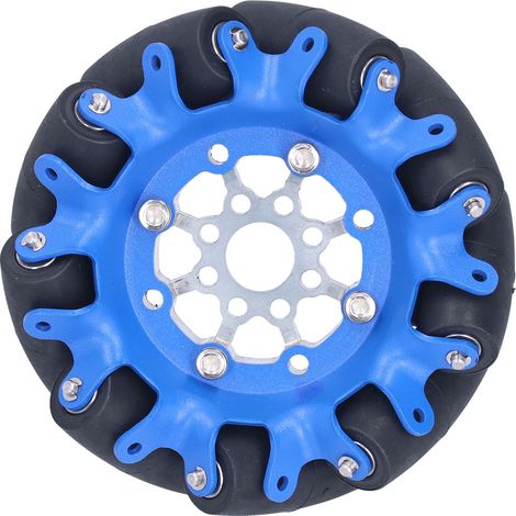 Roue omnidirectionnelle 4in, axe en acier SPCC, rouleau en caoutchouc TPU, robot voiture composant gauche 5606‑0100‑0100 (1/5)