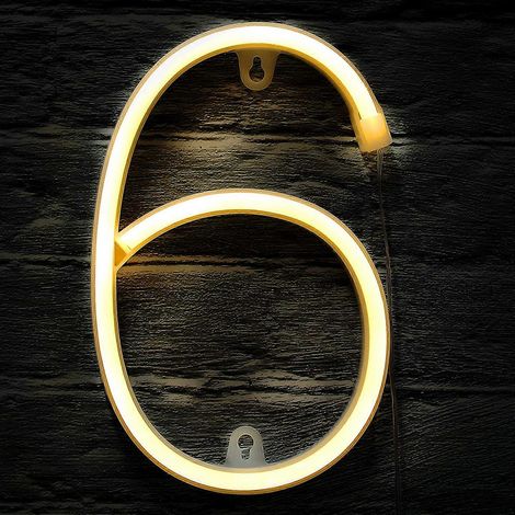 Plafonnier néon LED avec symboles alphanumériques et télécommande sans fil (1/4)