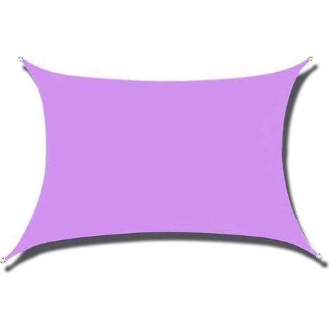 Voile d'ombrage Rectangulaire Voile Ombrage 2 X 3m Imperméable, Protection 98% UV avec Coupe Vent Respirant, pour Toile pour Pergola Terrasse Balcon Jardin Extérieur-Violet