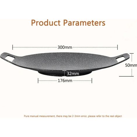 Ensembles de plaques de cuisson pour barbecue et grillades de camping d'extérieur (30/33/36 cm), poêles à griller, marmites à viande, plaques de cuisson en pierre médicale, fournitures de camping, réc (1/5)