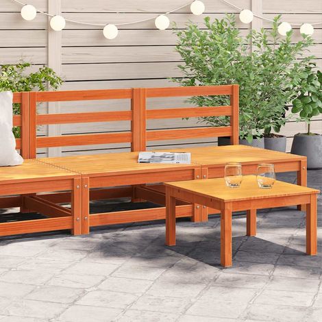 vidaXL Sofás jardín sin reposabrazos 2 uds madera marrón 70x70x67 cm (1/5)