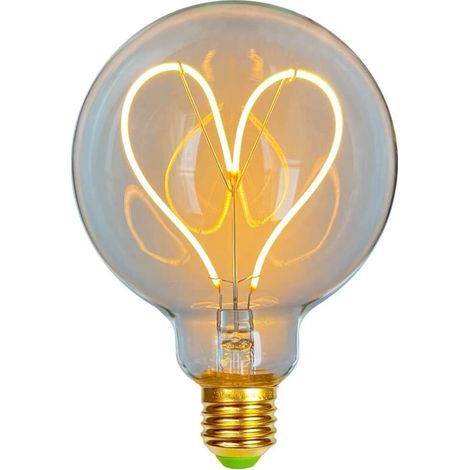 LED Light Bulbs Vintage Light Bulb 4W Antique Edison Bulb Dimmable LED Filament 220/240V G95 Heart Warm Light (Transparent) (1/5)
