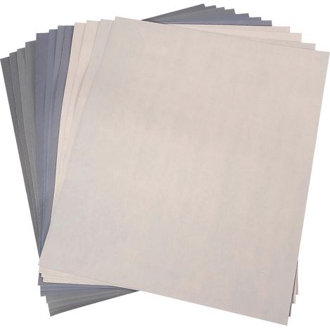 Papier abrasif de haute précision pour polissage et meulage, grain 1500, 2000, 2500, 3000, 5000 et 7000, utilisable à sec ou à l'eau - Allemagne, lot de 12 (1/5)