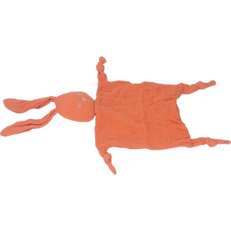 Couverture bébé moelleuse en forme de lapin, double épaisseur, absorbante, douce et confortable, orange. (1/5)