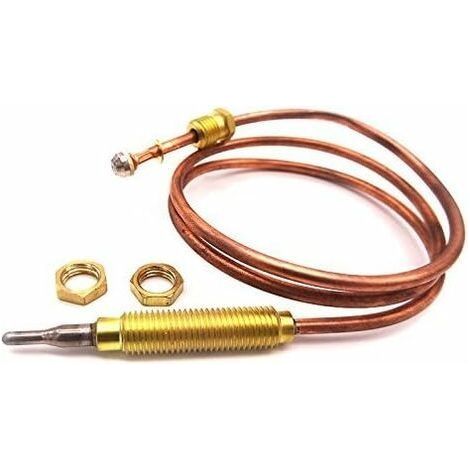 Thermocouple de gaz Universel de 600mm Utilisé sur Le Gril de BBQ ou Le réchauffeur de Fosse de feu M8x1 Embout d'extrémité et extrémité de tête (1/4)