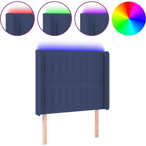 Maison Exclusive - Cabecero con LED de tela azul 103x16x118/128 c (1/5)