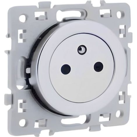 Prise 2P+T 16A affleurante NF - SQUARE Silver - Eur'Ohm
