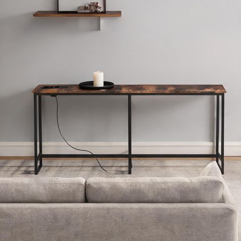 Console en melamina de Madeira e Aço 160 x 20 x 80 cm (1/5)