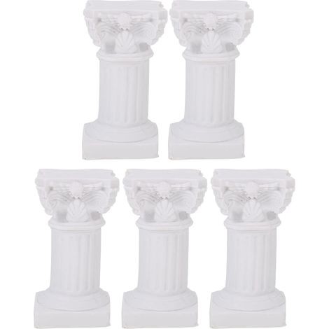 Colonne Romaine Décorative 5 Pièces en Résine Blanche (1/5)