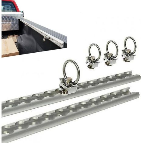 Rail d'arrimage avec 4 anneau d'arrimage pour sécurisation fixation remorque 1m