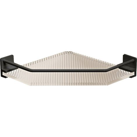 Porte-savon de douche d'angle noir, étagère acrylique sans perçage, grande capacité, pour salle de bain, dortoir, cuisine, triangulaire, monocouche. (1/5)