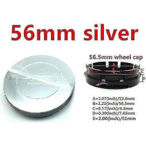4 enjoliveurs centraux de roue Opel 56 mm, 59 mm, 60 mm, 64 mm et 68 mm, noir et argent, avec logo et emblème. Accessoires auto. Llwl Boris (1/4)