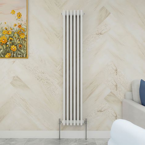 SKY Bathroom 1500x290mm 3 Column Radiator Vertical White Traditional Column Radiator (1/5)
