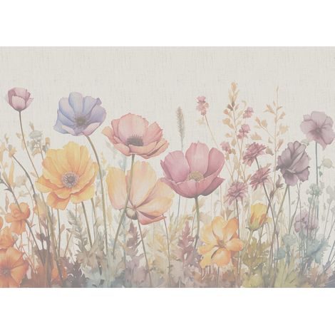 Papier peint Panoramique Parterre de fleurs sur fond sépia - 375x270 (1/5)