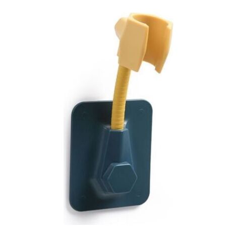 Triomphe Support de douche à main Support de douche mural réglable Support de pomme de douche Support mural adhésif en plastique ABS sans support de forage bleu