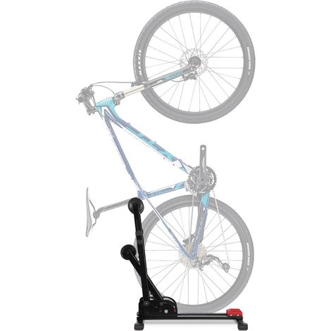 Wolketon 1X Support vélo 3 en 1 pliable - rangement vertical et horizontal - 24-27,5 pouces pneus jusqu a 2,4 pouces - noir/rouge (1/5)