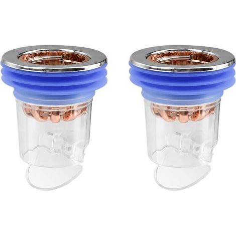 Bonde de douche anti-odeur – Lot de 2 – Noyau désodorisant 4,4 cm – Installation facile sans maçonnerie – Pour cuisine et salle de bain (1/4)