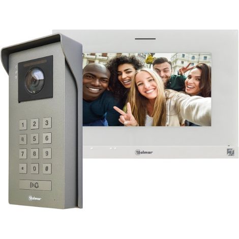 Kit visiophone filaire 7" avec clavier à code – Portier vidéo professionnel – Vision nocturne – Alimentation 230V – Zamak – Golmar (1/2)