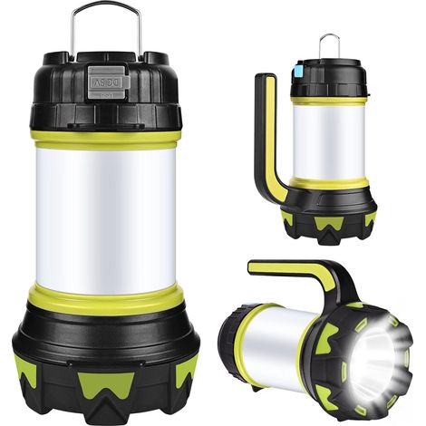 Campinglaterne, USB-wiederaufladbare LED-Campinglampe, dimmbar, IP65 wasserdicht, multifunktionale Campingtaschenlampe, tragbare magnetische Powerbank zum Aufhängen (Grün) (1/5)