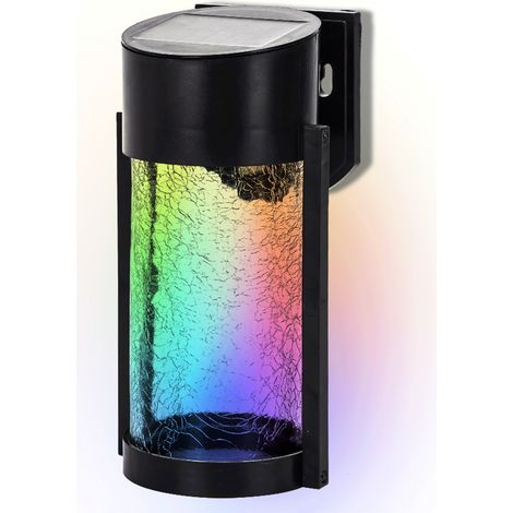 Applique Led 2W Nero con pannello solare IP65 RGB con sensore crepuscolare Aigostar (1/5)