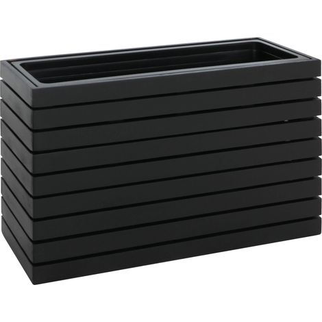 Jardiniére HWC-L21, bac à fleurs, pot de fleurs, jardiniére sur pied, carrée 41 x 63 x 23 cm, pour l