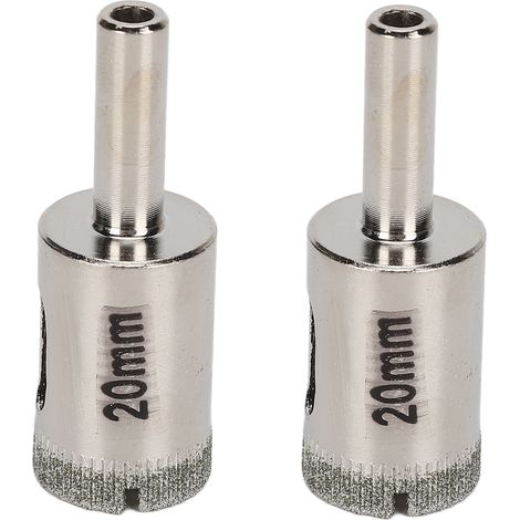 Kit d'ouverture de scie cloche à tige ronde, foret diamant de 20mm, 2 pièces, pour verre, marbre, carreaux de céramique