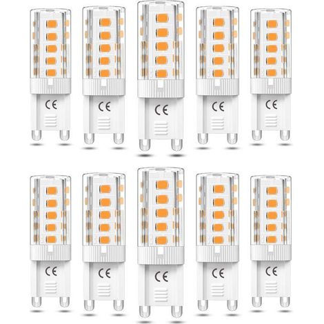 BelleRise - 10pcs Ampoule G9 LED Dimmable 5W Blanc Chaud 3000K Ampoules LED G9 Équivalent Halogène 50W AC110/220V [Classe énergétique F] (1/5)