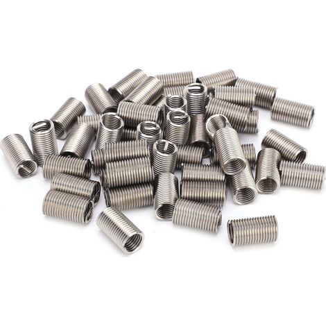 50 inserts filetés M10 x 1,5 3D, douille de protection en acier, kit réparation de vis, manchon hélicoïdal pour taraudage, 50 pièces (1/5)