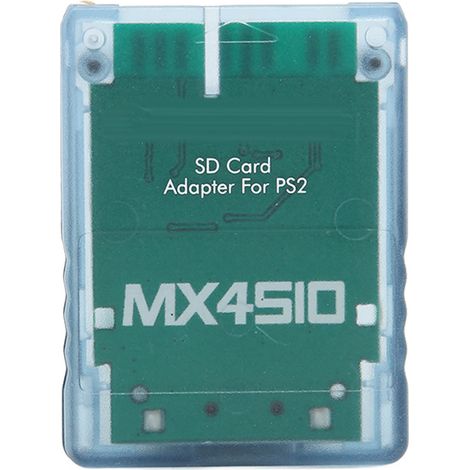 MX4SIO Adaptateur Carte Mémoire SIO2SD Fait Main Stable Lecteur Cartes Mémoire pour PS2 Bleu Transparent (1/5)
