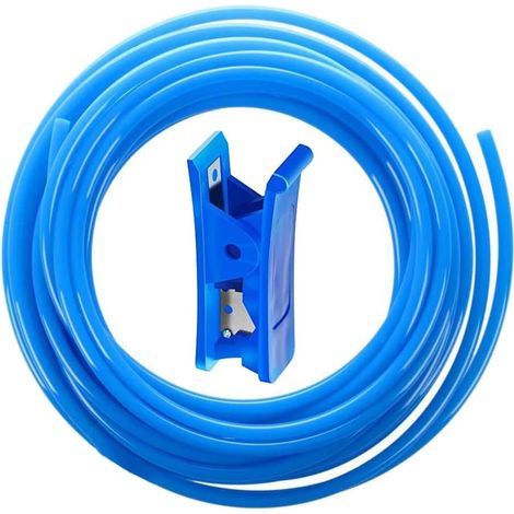 1 Pcs Tuyau Air, 12m Bleu PU, 12mm OD 8mm ID, Coupe-Tuyau Inclus, Pour Système Pneumatique