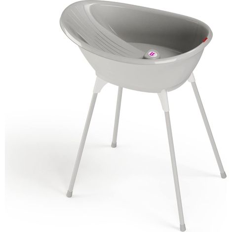 Okbaby Kit Vaschetta Bella Bath e Cavalletto per Neonato 0-12 Mesi - Grigio (1/5)
