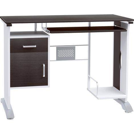 HOMCOM Buffet Meuble de Rangement Design scandinave 2 placards tiroir Coulissant Bois Blanc chêne Clair
