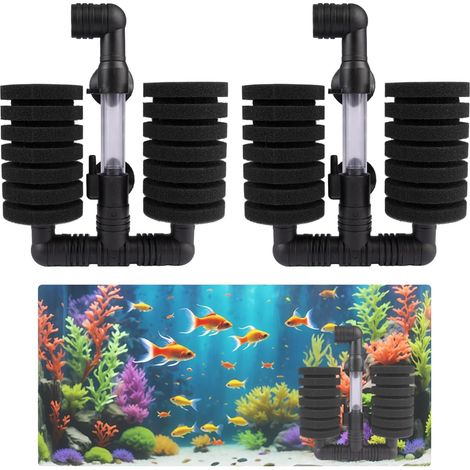 2-teiliger biochemischer Schwammfilter, 14 x 22 cm Doppel-Aquarienfilter (1/5)