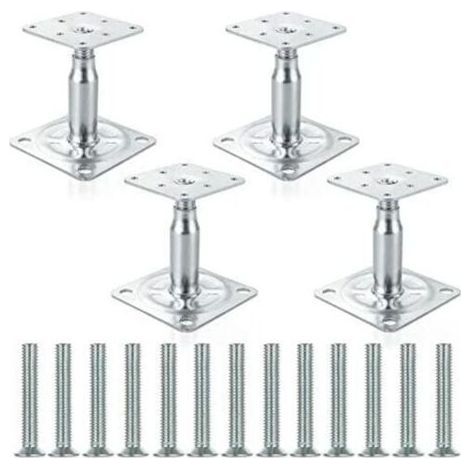 Lot de 4 supports de poteau surlevs galvaniss rglables de 100 150 mm, support de toit robuste pour construction (1/5)