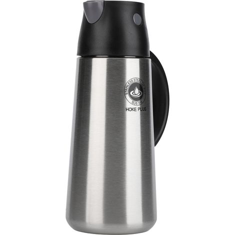 Pot à huile en acier inoxydable 750ML avec bec verseur automatique, opaque et antioxydant pour cuisine, couleur noire (1/5)