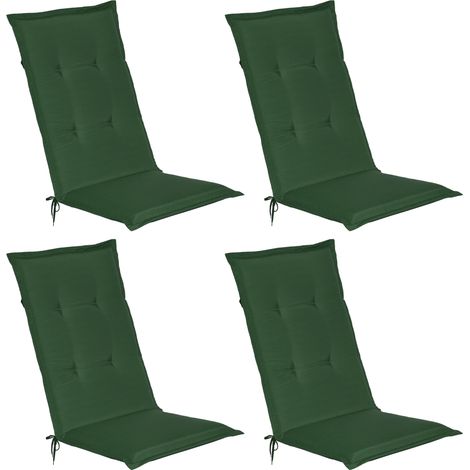 Beautissu 4er Set Hochlehner Auflagen Loft HL 120x50x6cm 	dunkelgrün
