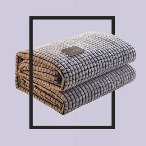 Couverture clim double face douce confortable motif fleurs chat portable plaid frais été pour bureau canapé gris 70x100cm/27.6x39.4in