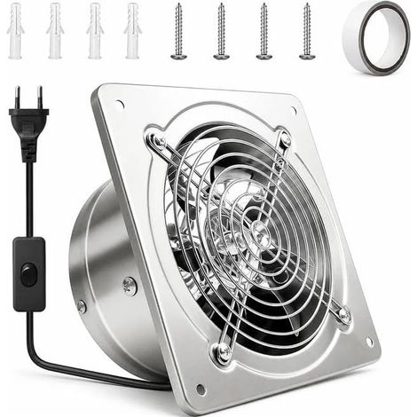 Extractor Fan 525 m³/h for Bathroom, Kitchen, Silver for Garage, Workshop, Warehouse, Attic Home Bathroom Garage Industrial (1/5)