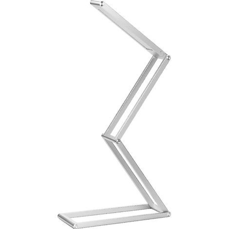 Lampe de bureau LED Elzo, lampe de table pliable sans fil rechargeable par USB, tête pivotante, 3 modes d'intensité lumineuse pour chambre, bureau, université, camping, argent (1/5)
