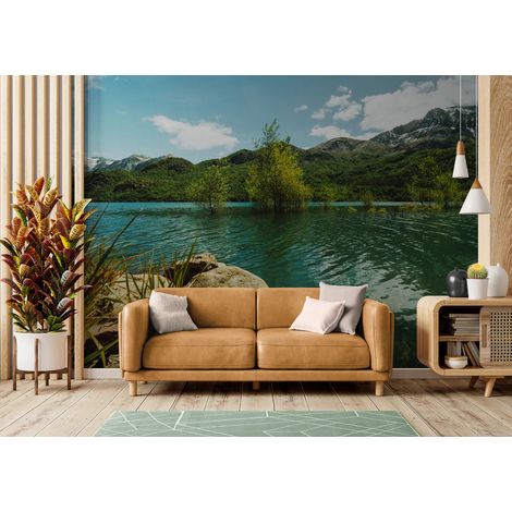 Papier Peint Paysage - Lac Émeraude et Montagnes - 150 x 250 cm (1/2)