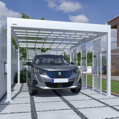 Trigano – Carport aluminium 16 m² – Résistance au vent 150 km/h – Charge de neige 20 cm – Aluminium épais anti-corrosion