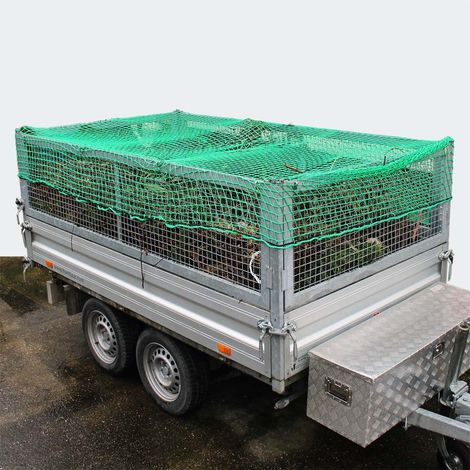 Le Poisson Qui Jardine – Filet de protection pour remorque 2,1 x 1,25 m – Mailles 4,5 cm – Fil robuste de 3 mm – Sécurise le chargement pendant le transport