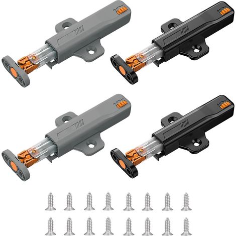 Lot de 4 Loquets Push to Open, ouvre porte d'armoire Heavy Duty 25N Push to Open Serrure de cabine avec mécanisme à ressort Pour Armoires Meubles (1/5)