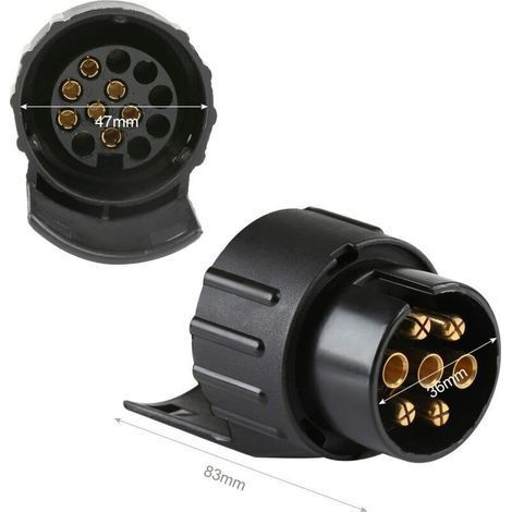 Ersandy Remorque Adaptateur Prise, Accessoires Universels, Adaptateur de Remorquage Imperméable 7 Broches vers 13 Broches Compatible avec Voiture et Camion (1/3)