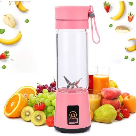 Licuadora portátil, Licuadora recargable por USB, Licuadora portátil, Mini licuadora recargable, Licuadora compacta desmontable, 380 ml, Morado (1/5)