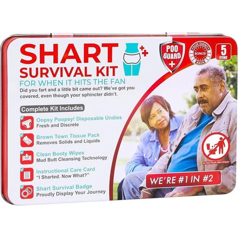 Coffret cadeau humour & prank - Fausse trousse de secours - Inclut lingettes et sous-vêtement jetable - Pour EVG/fête entre amis (1/5)