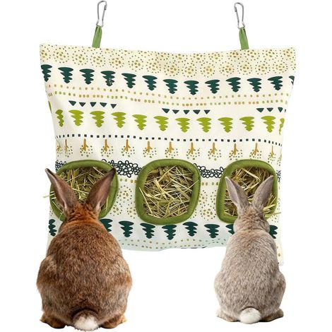 Sac A Foin Lapin S AC de Foi n Suspendu avec 3 Fenêtres pour Petits Animaux Sac A Foin Ratelier Foi (1/5)