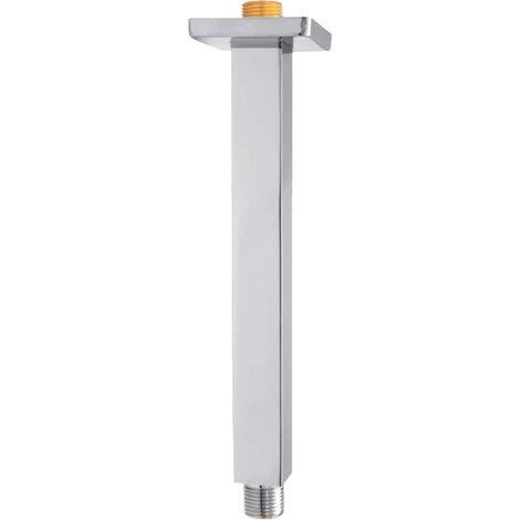tecuro DESIGN eckiger Deckenarm 150 mm für Regenbrausen, Messing verchromt (1/5)